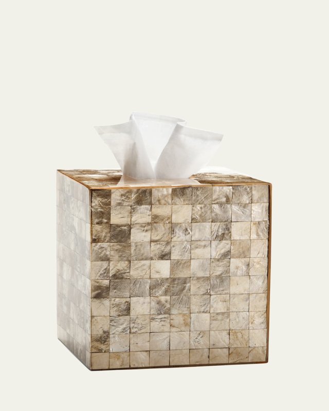 Capiz Champagne Tissue Box Cover